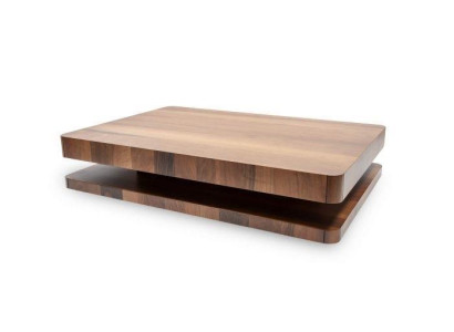 Industrial design: brown coffee table with wooden top for the living room
